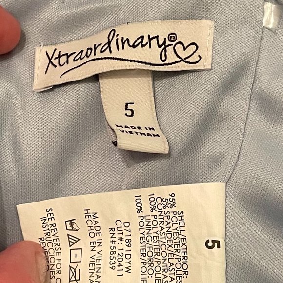 Xtraordinary Women's Light Blue Floral High Neck Sleeveless Bow Dress Size 5 - Picture 6 of 9